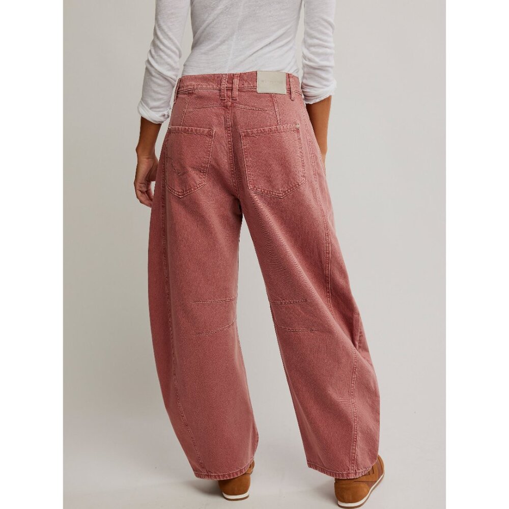 FREE PEOPLE Good Luck Mid Rise Barrel Jeans in Sunsetter - Picture 4 of 6